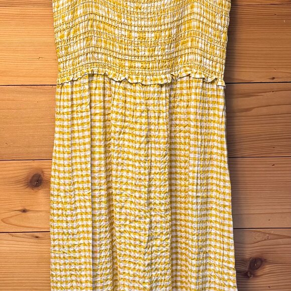 Mustard & Cream Gingham Ruffle Sleeves Maxi Dress - Picture 5 of 5